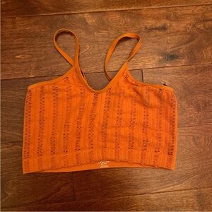 Urban Outfitters Vibrant Orange Textured Crop Top